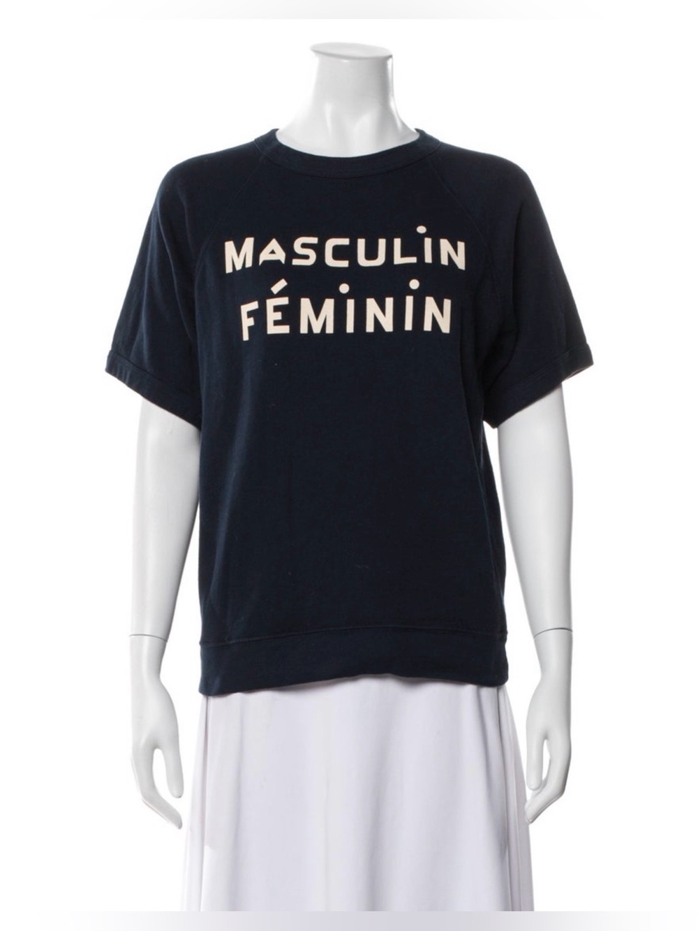 Clare V. Masculin Feminin Navy Sweatshirt Short Sleeve XS